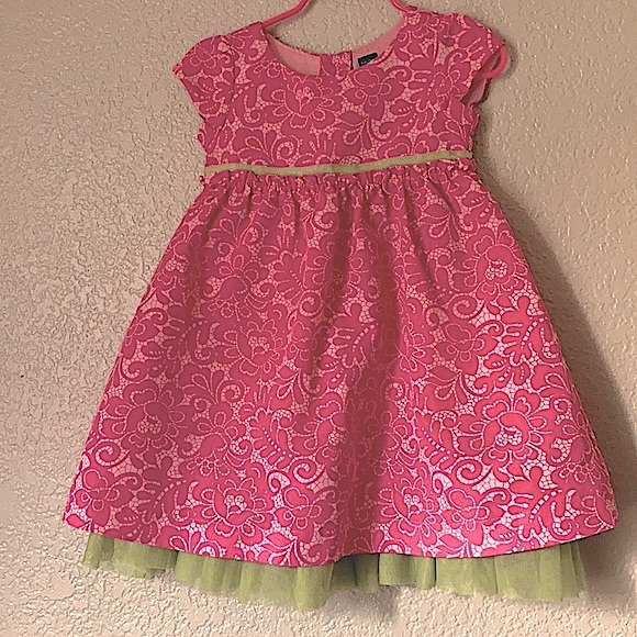 GAP Other - *Baby Gap Hot Pink Paisley Floral 2T Short Sleeve Dress C71